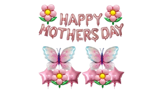 Happy Mother's Day Balloons Decoration - Pink/Yellow/Green