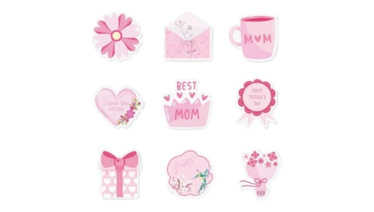 Happy Mother's Day Sticky Notes Set Of 9 - Pink