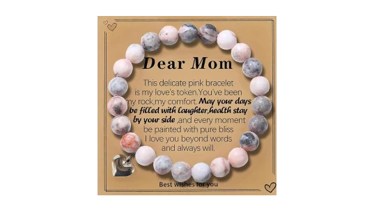 Dear Mom Stone Bracelet Gift