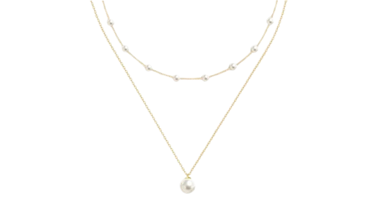 Gold Pearl Necklaces Set - 14K Gold