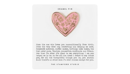 Thank You Mum Enamel Pin Gift