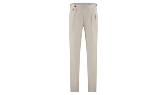 Button-Embellishment Trousers - Beige