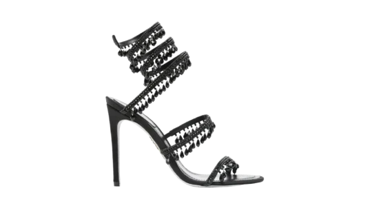 110mm Beaded-Embellished Stiletto Sandals - Black