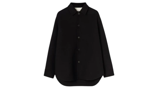 Long-Sleeve Cashmere Shirt - Black