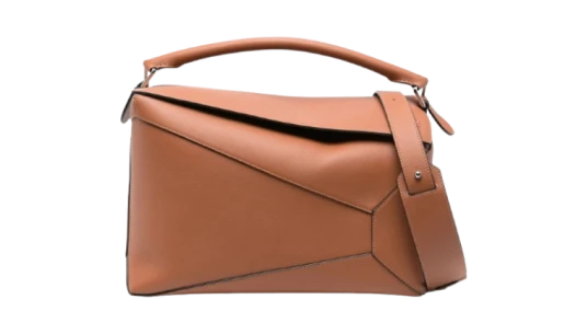Large Puzzle Shoulder Bag - Caramel Brown