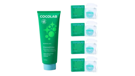 Cocofloss Oral-Care Set 4 Spools Dental Floss & 1 Cocoshine
