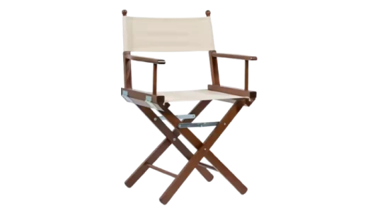 Director's Chair with Walnut-Stained Frame - Ecru