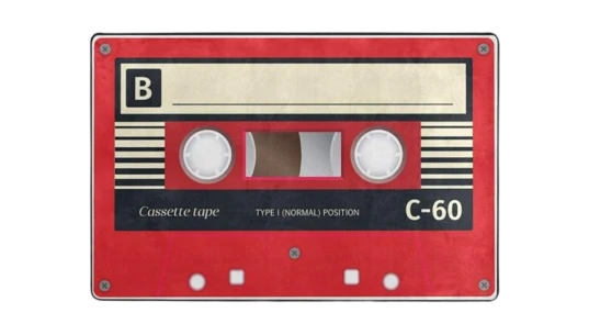 Vintage Cassette Tape Non-Slip Area Rug - Red