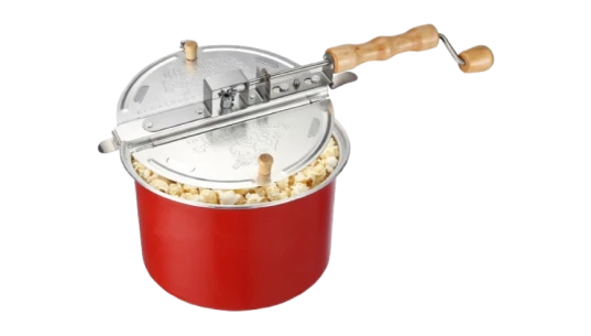 Original Whirley Pop Popcorn Machine - Red/Silver
