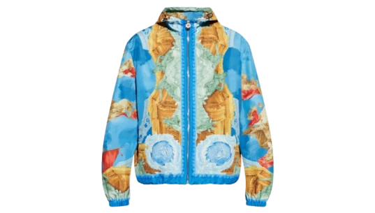 Medusa-Logo Zip-Fastening Jacket - Blue/Multicolor
