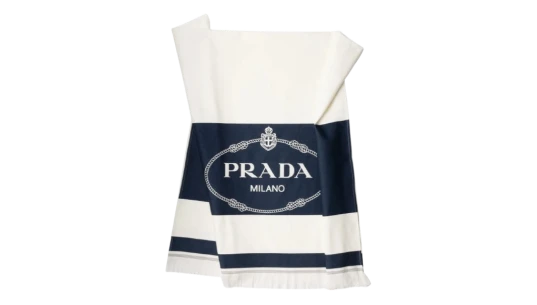 Cotton Towel - White/Blue