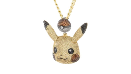 Pikachu Necklace - Gold/Diamond Simulate Stones