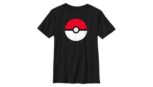 Pokeball Print Basic T-Shirt - Black/White/Red