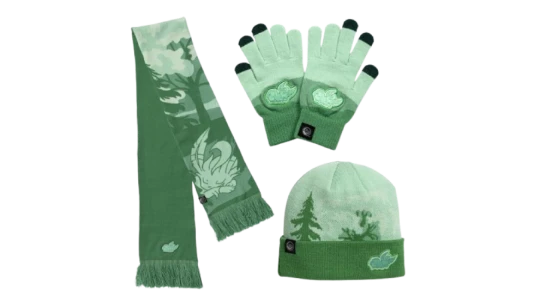 Leafeon Holiday Knit Accessories Bundle - Green