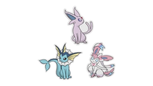 Vaporeon, Espeon & Sylveon Stickers (3-Pack)