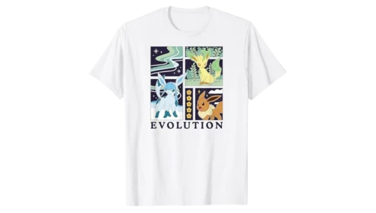 Pokémon Eevee Glaceon Leafeon Evolution Ice Grass T-Shirt - Multicolor