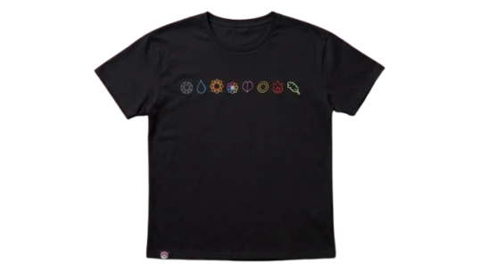 Kanto Gym Badge Relaxed Fit Crew Neck T-Shirt - Black