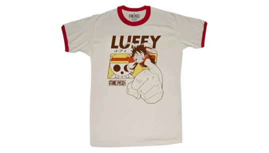 Monkey D. Luffy Short Sleeve Ringer T-Shirt - White/Red