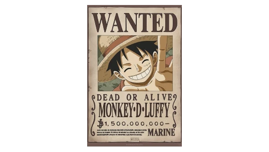 Wanted Dead Or Alive Monkey D. Luffy Poster