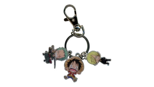 Luffy, Zoro & Sanji Metal Keychain - Multicolor