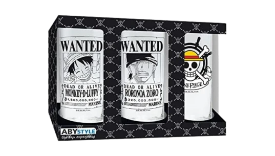 Luffy Zoro & Skull Glasses Set Of 3