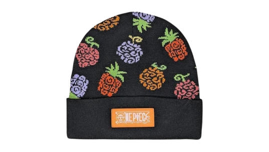 Devil Fruit Pattern with Patch Beanie - Black/Multicolor