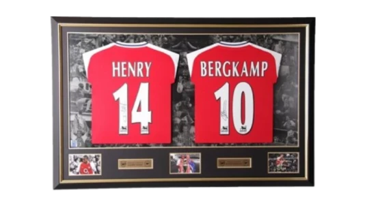 HENRY BERGKAMP Dual Framed Signed Shirt