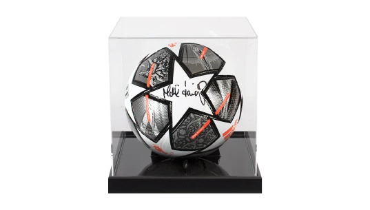 Michael Laudrup Signed UCL Football In Acrylic Case