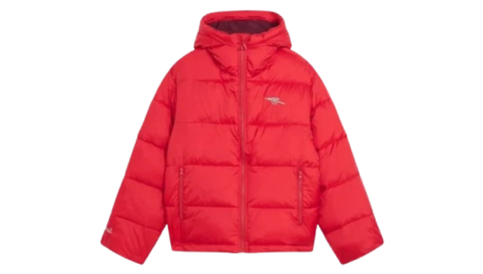 Arsenal Essentials Red Cannon Hooded Puffer Jacket