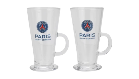 PSG Clear Glass Latte Mugs 2 Pack