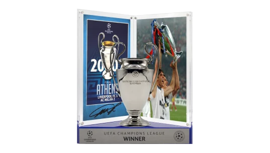 Kaka Official UCL Signed 3D Mini Replica Trophy on Stand: 2007 Winner