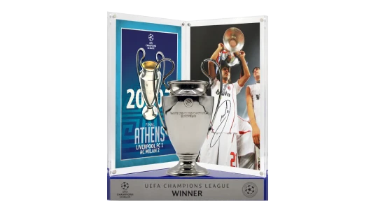 Andrea Pirlo Official UCL Signed 3D Mini Replica Trophy on Stand: 2007 Winner