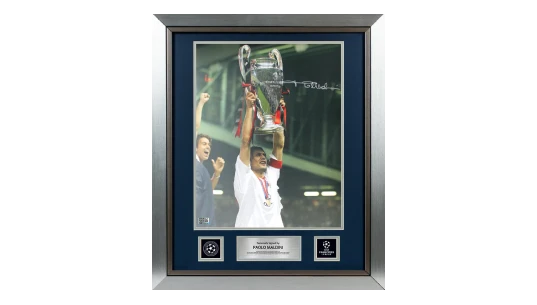 Paolo Maldini Official UCL Signed & Framed Photo: 2003 Winner