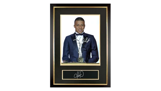 Kylian Mbappe Official Ballon d'Or Signed Plaque & Photo Frame: 2018 Kopa Trophy Winner
