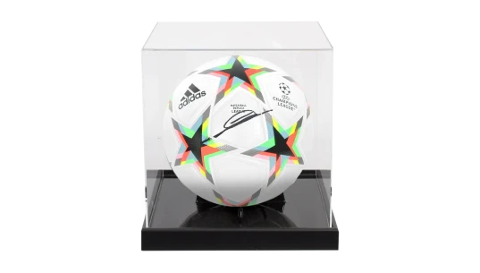Zinedine Zidane Signed UCL Football In Acrylic Case
