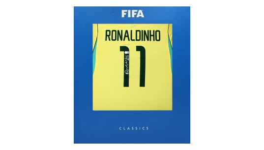Ronaldinho Official World Cup Back Signed Brazil 2026 Home Shirt In Deluxe Packaging