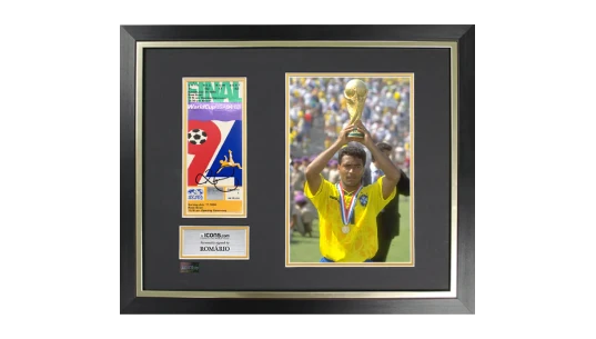 Romario Signed and Framed 1994 World Cup Final Ticket