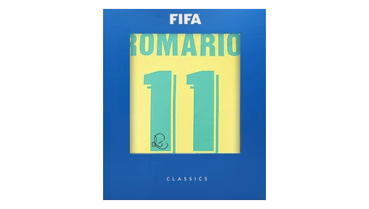 Romario Official World Cup Back Signed Brazil Retro Home Shirt In Deluxe Packaging