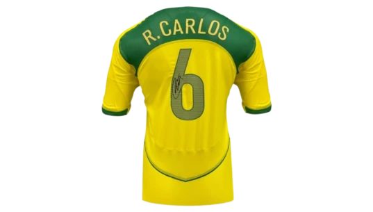 Roberto Carlos Signed Brazil 2004-06 Home Football Shirt