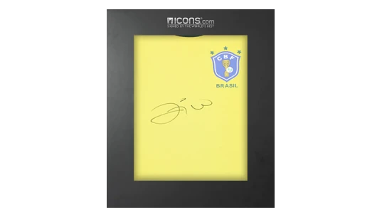 Zico Front Signed Brazil 1970 Retro Home Shirt In Deluxe Packaging