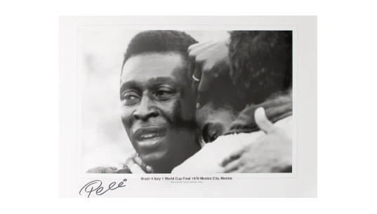 Pele Signed Brazil Print: 1970 World Cup Final Celebration