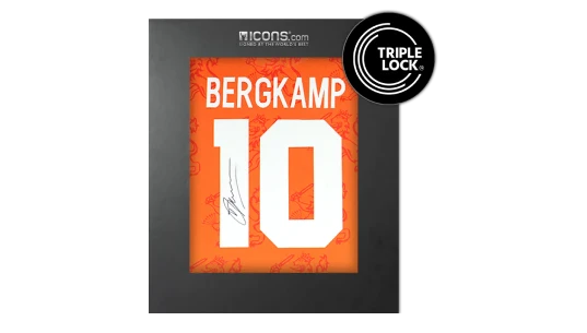 Dennis Bergkamp Back Signed Netherlands 1994 Home Shirt In Deluxe Packaging