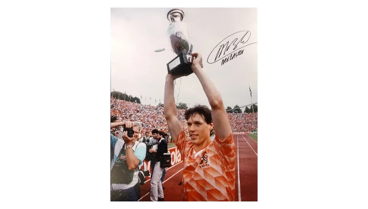 Marco van Basten Signed Netherlands Photo: EURO 1988 Winner