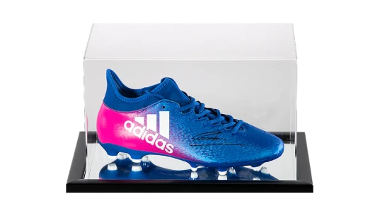 Mousa Dembele Signed Blue and Pink Adidas X Techfit Boot In Acrylic Case