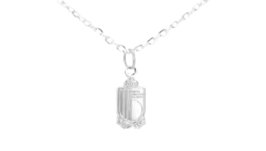 Belgium FA Crest Pendant & 55cm Chain - Silver Plated