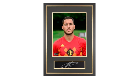 Eden Hazard Signed Plaque and Photo Frame: Belgium Star
