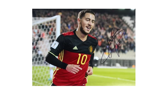 Eden Hazard Signed Belgium Photo: Red Devil