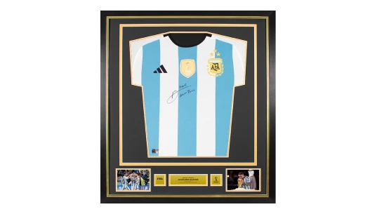Alexis Mac Allister Official 2022 World Cup Front Signed & Framed Argentina 2022 Home Shirt