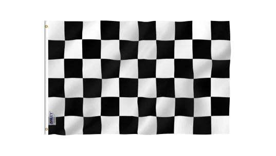 Checkered Flag 91,44x152,4cm - White/Black