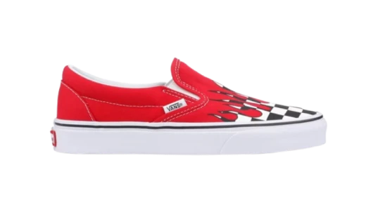 Slip-On - Checker Flame Red